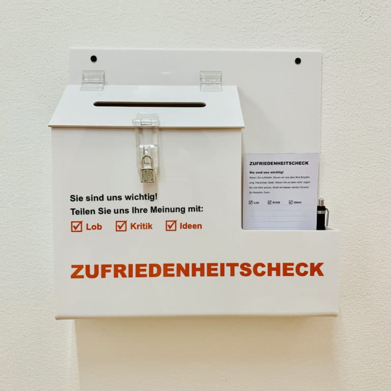 Rehaktiv Engelskirchen GmbH Beschwerdemanagement - nutzen Sie unseren Zufriedenheitscheck (Complaint Box)