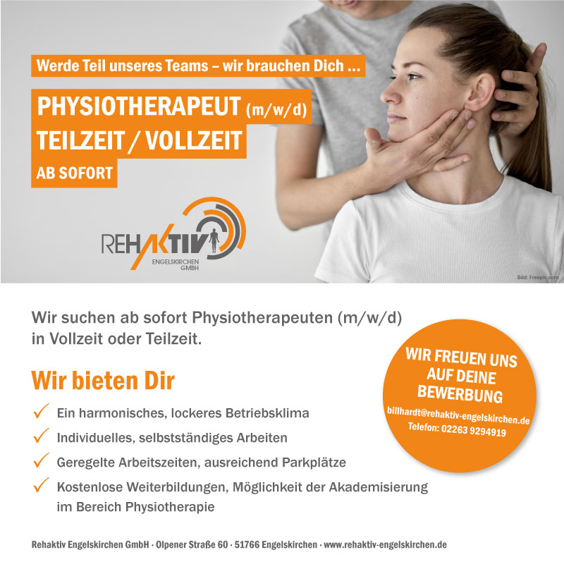 Stellenanzeige – Physiotherapeut