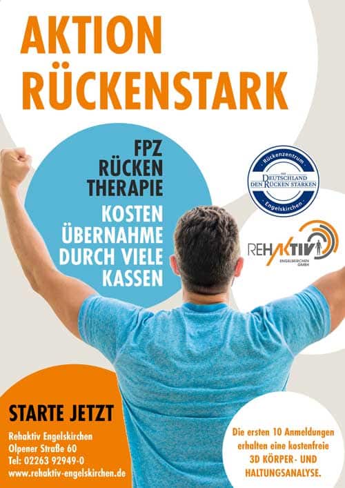 AKTION RÜCKENSTARK - FPZ RÜCKEN THERAPIE - Kostenübernahme durch viele Kassen