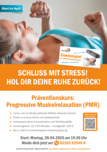 Präventionskurs zur progressiven Muskelrelaxation (PMR) im Rehaktiv Engelskirchen.