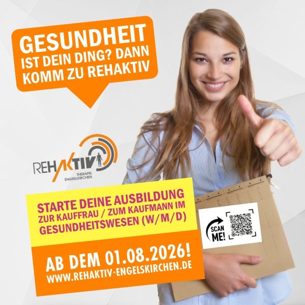 Ausbildung im Gesundheitswesen bei Rehaktiv Engelskirchen ab dem 01.08.2026 – Jetzt bewerben